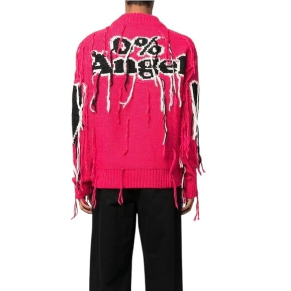 GCDS Red Distressed Hello Kitty Wool Alpaca Blend Sweater - Picture 7 of 12